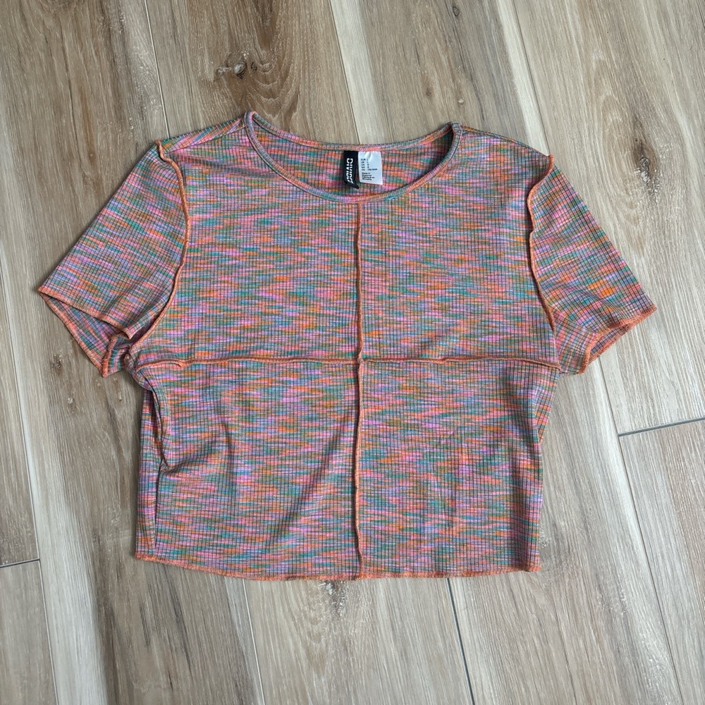 H&M Multicolor Patterned Crop Top